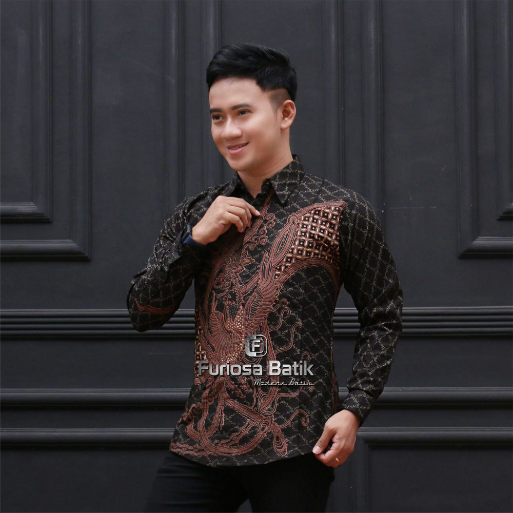 Batik Pria Lengan Panjang Batik Furiosa Art motif Garuda Size M L XL XXL Reguler