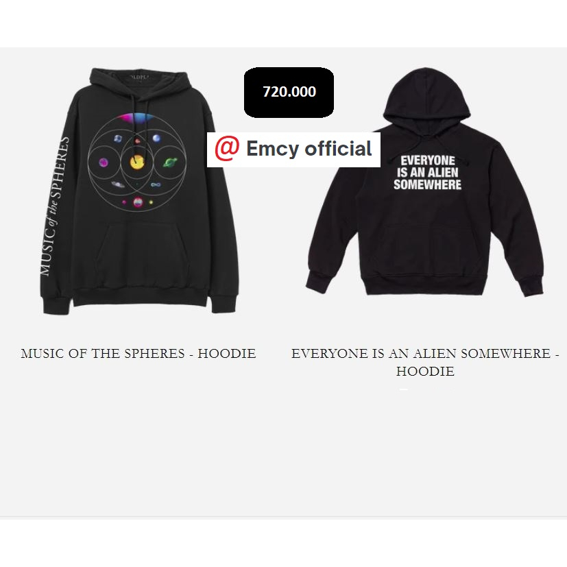 COLDPLAY Official Merchandise Tee Original Merch Hoodie