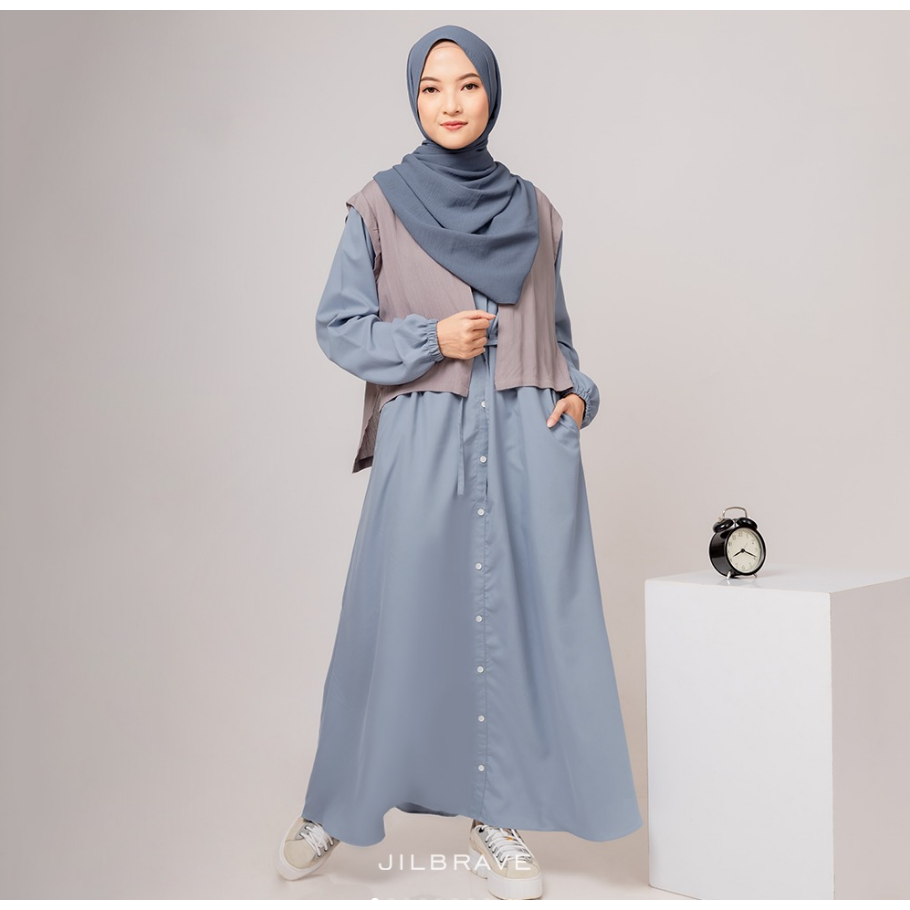 Jilbrave Mahila Basic Dress 2.0 | Dress Minimalist | Long Basic Dress | Casual Daily Dress