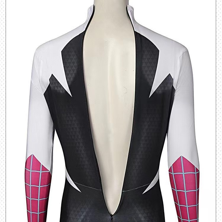 Wanita Spider Gwen Cosplay Kostum dengan Masker Marvel Orang Tua Anak Baju untuk Pesta Halloween Kostum Superhero