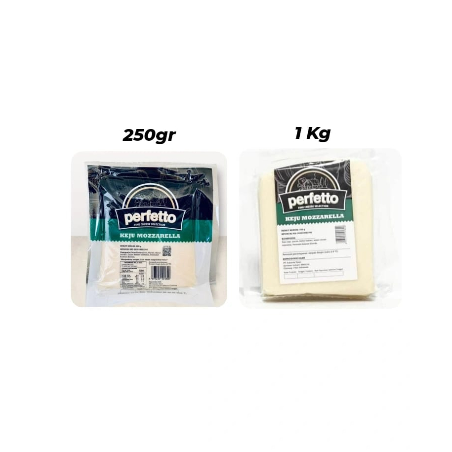 

Perfetto Keju Mozarella - Mozarella Cheese 250gr & 1 Kg