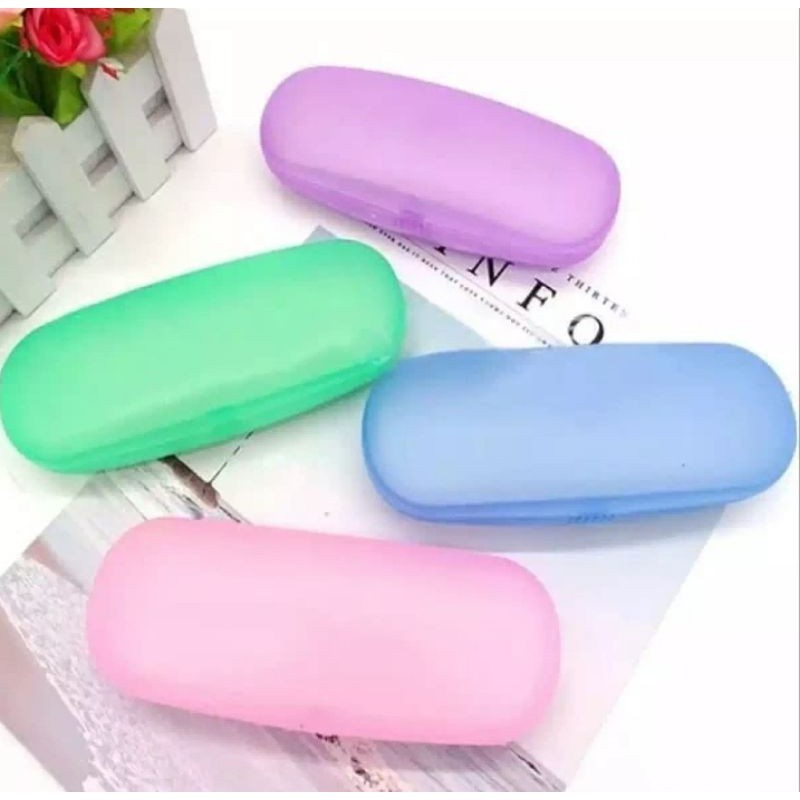 [GROSIR] KOTAK TEMPAT WADAH PENYIMPANAN KACAMATA PLASTIK SIMPLE POLOS EYEGLASSES CASE BOX