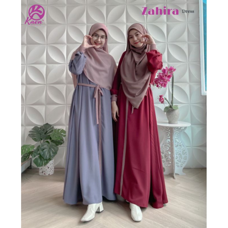 READY Gamis Zahira Dress By Kaen Boutique - Material Wolly ziza HQ