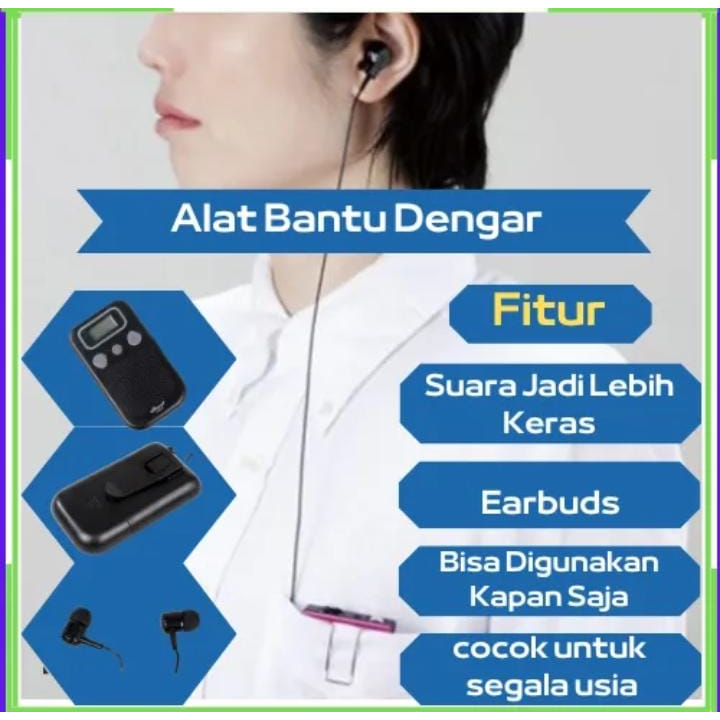 Headset Pendengaran Pengeras Suara Aid Kuping Telinga Tuli Tuna Rungu Orangtua Alat Bantu Dengar Ora