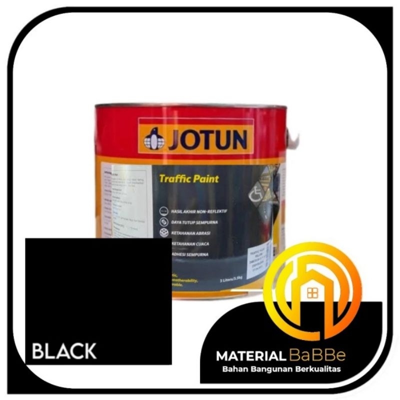Jotun Traffic Paint Black 3 Liter | Cat Marka Jalan Trotoar Warna Hitam Non Reflektif