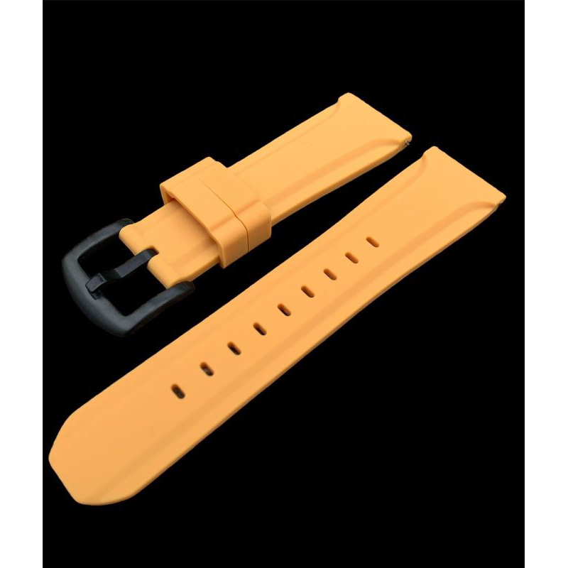 Strap Tali jam tangan silicon kuning lentur lembut alexandre Christie 24mm