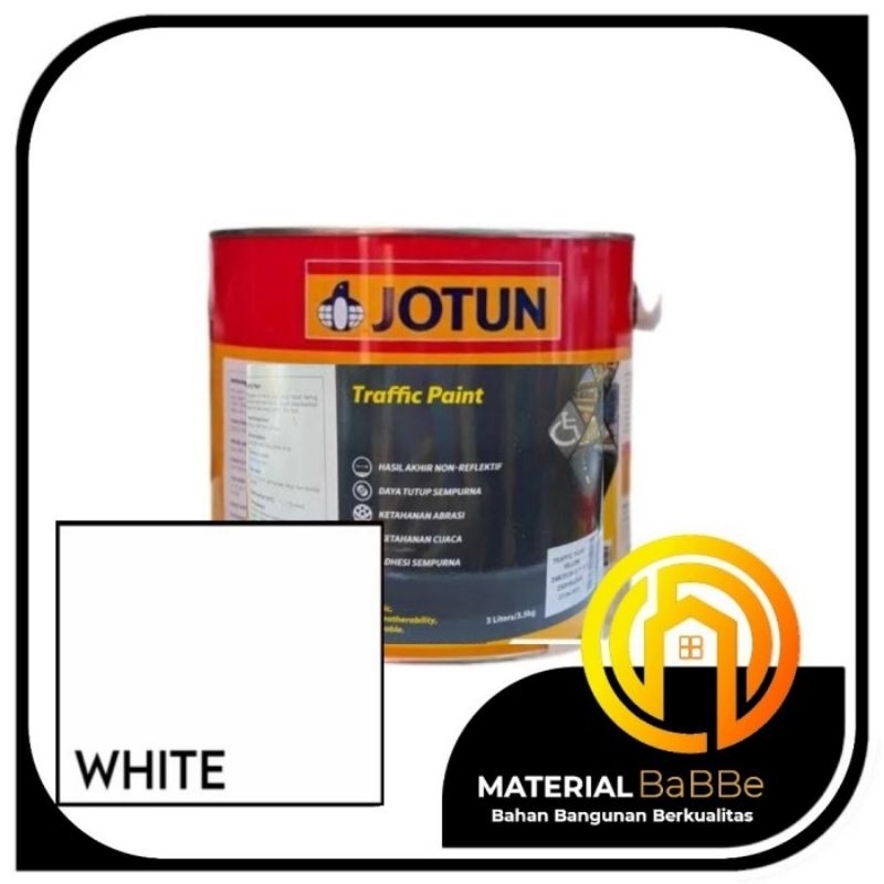 Jotun Traffic Paint White 3 Liter | Cat Marka Jalan Trotoar Warna Putih Non Reflektif
