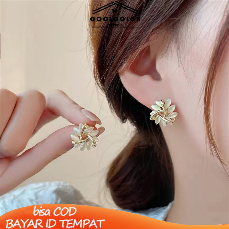 COD❤️Anting  tusuk S925 Zircon Warna Emas anti karat dan anti luntur Earrings panjang Dewasa Gaya Korea  Wanita Fashion Murah