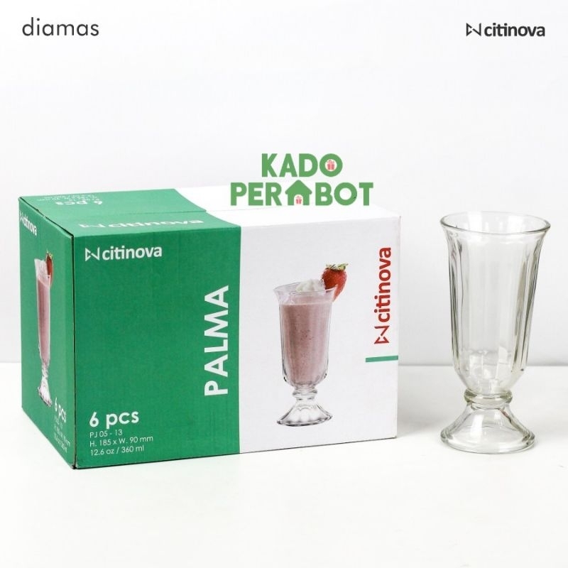 gelas kaca citinova palma - gelas kaca cantik - gelas premium citinova