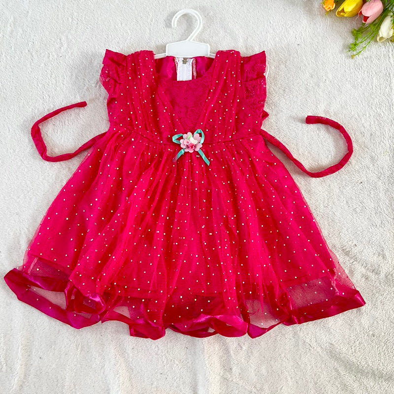 Dress anak 1 tahun 7 8 9 10 11 bulan Bolly Korean gaun anak cewek perempuan pesta lucu murah putih korean style Fatonah