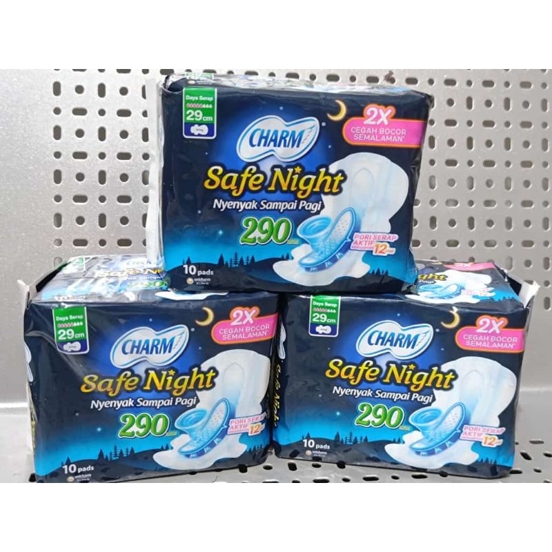 charm pembalut savenight 29cm isi 10pads/charm savenight 29cm 10 pads