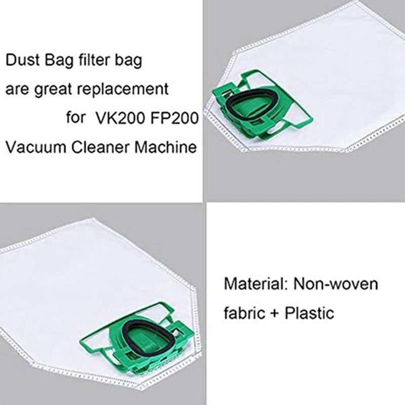 1pcs Dust Bag Kantong Debu Vacuum Cleaner Kain Non Woven Untuk Kobold Vorwerk Vk200 Fp200 Dapat Dicuci