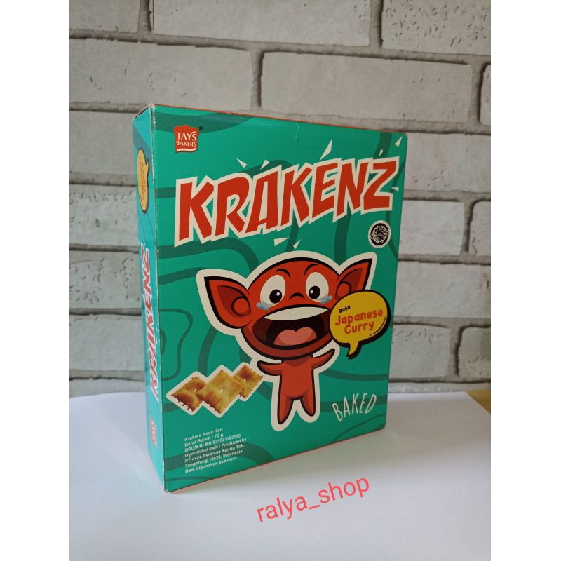 

Biscuit snack Krakenz crackers japanesecurry 70gram per box