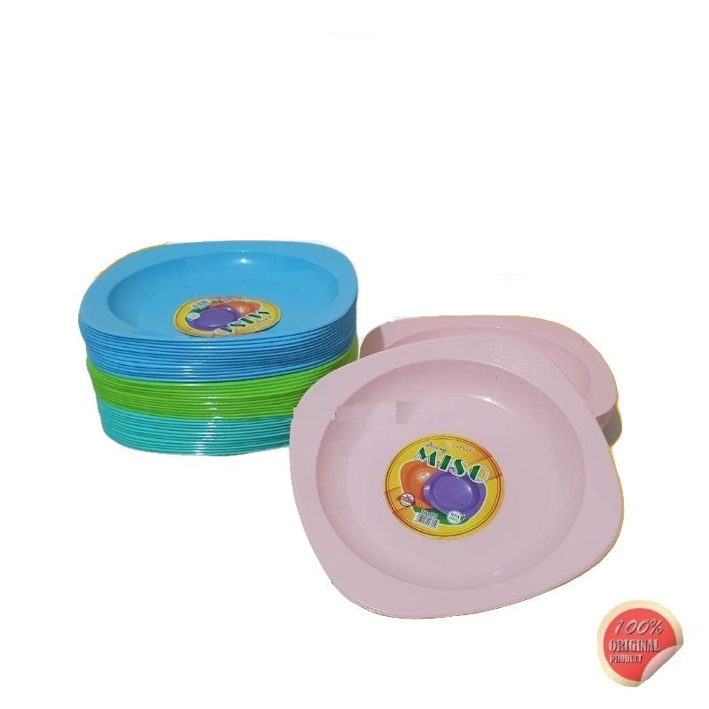 Piring Plastik MISO SOSO Tebal BPA FREE / Piring Segi 9inch