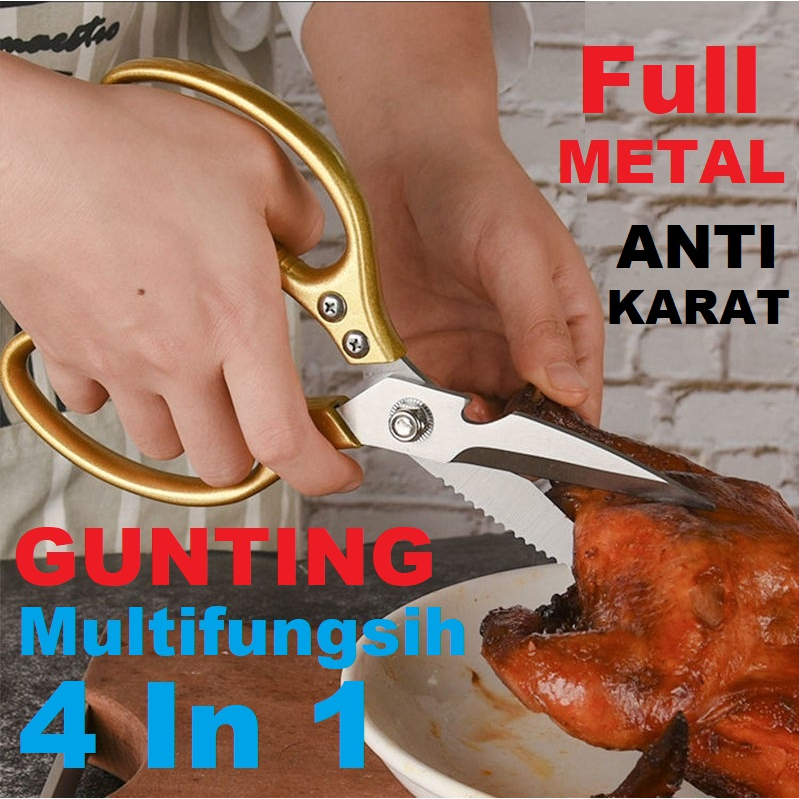 Gunting Daging MULTIFUNGSIH 4 IN 1 GUNTING Dapur Stainless Steel FULL METAL TEKNOLOGI JEPANG