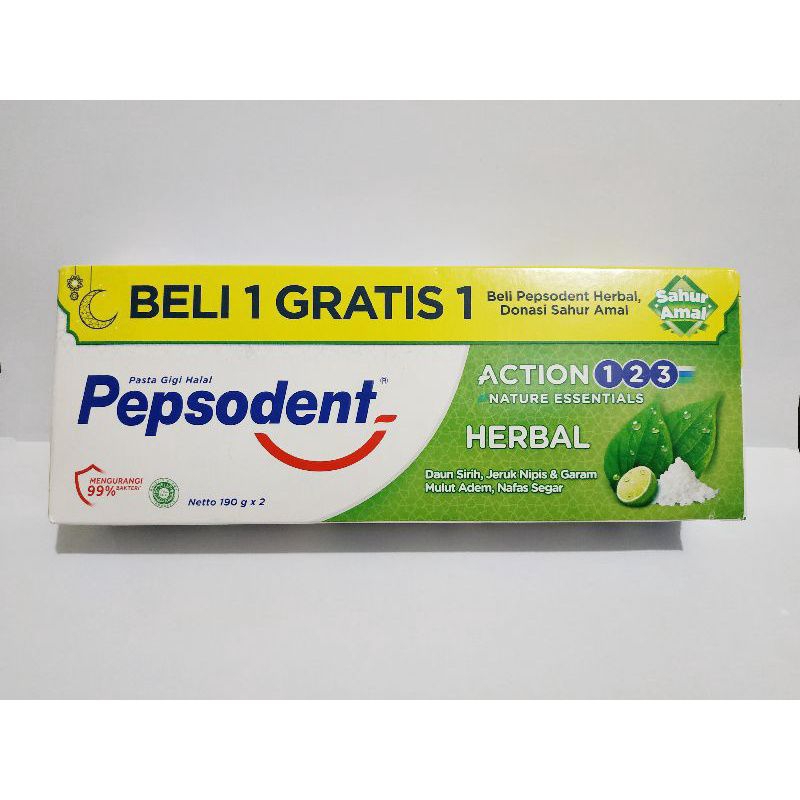 Pepsodent herbal action 123 nature 190gr isi 2