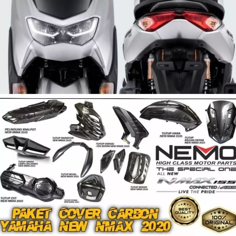 Paketan/Cover Carbon Yamaha Nmax New 2020-2023 Nemo