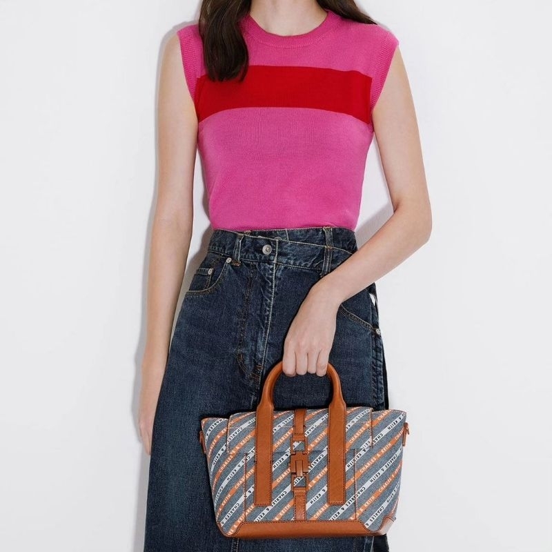 CK Dua Buckled Trapeze Tote Bag