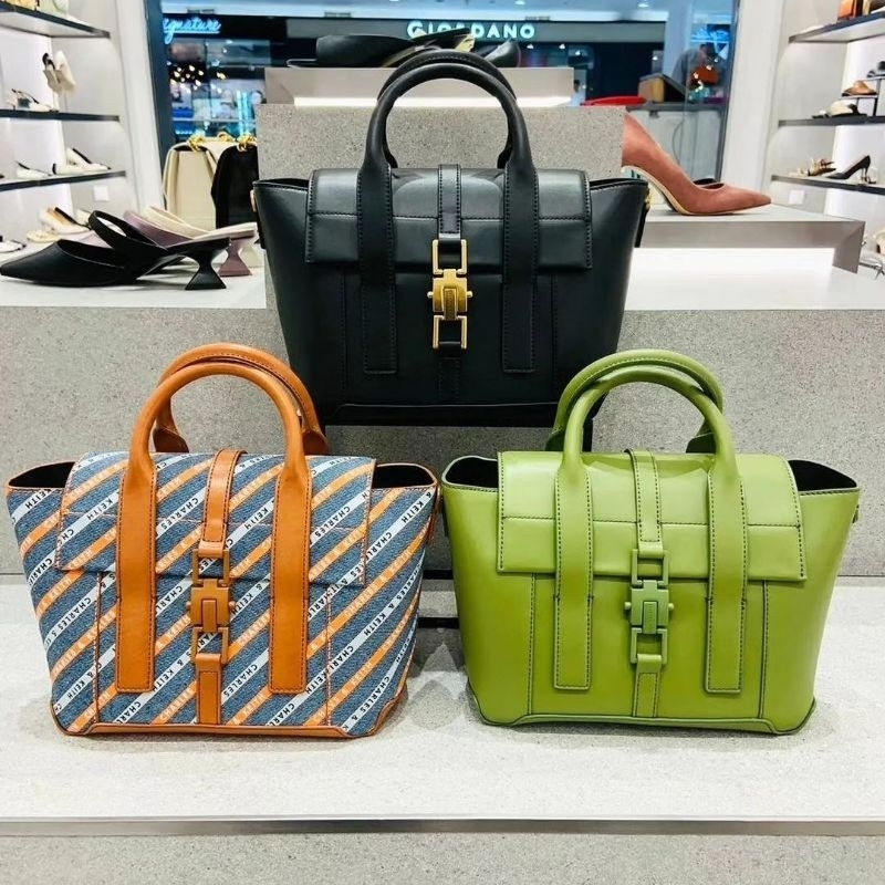 CK Dua Buckled Trapeze Tote Bag