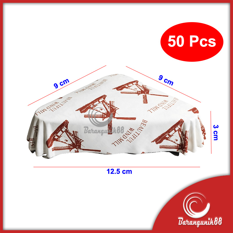 Triangle Kertas Alas Roti Kue (50 pcs) Anti Lengket PET CC Segitiga