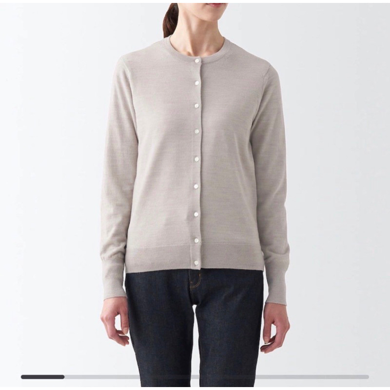 MUJI Cardigan Crewneck Merino Wool
