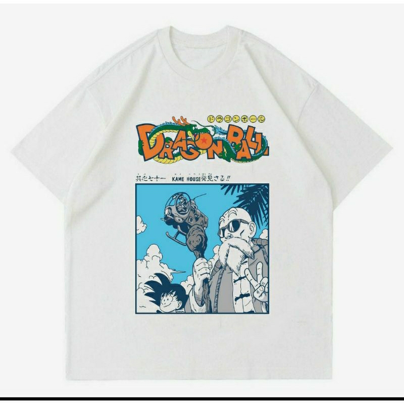 BAJU DRAGON BALL "KAME HOUSE" | T-SHIRT DRAGON BALL WHITE | KAOS DRAGON BALL | KAOS BAJU PRIA | BAJU
