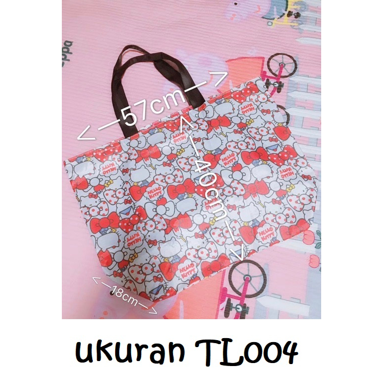 Tas Lipat Besar travel bag organizer Foladable Folding karakter Hello Kitty Melody Mickey dll