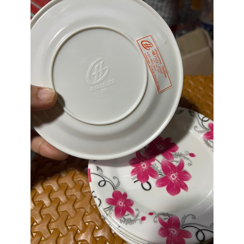 (1pcs) PIRING MELAMINE KECIL MOTIF BUNGA HUGI 255