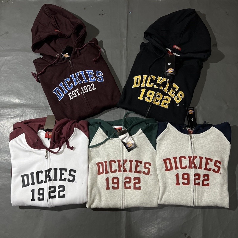 JAKET SWEATER HOODIE ZIPPER DICKIES AUTHENTICS ARCH LOGO BORDIR PREMIUM BEST SELLER