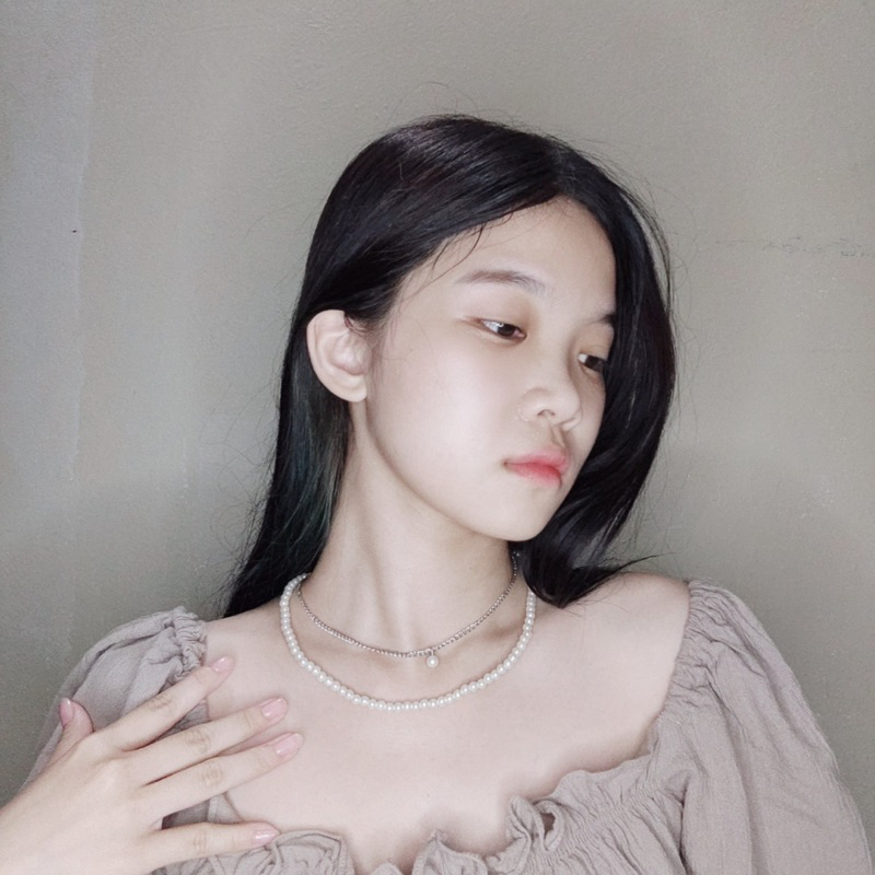 Delice Korean Multilayer Pearl Necklace Kalung Korea Dua Lapis Rantai Mutiara