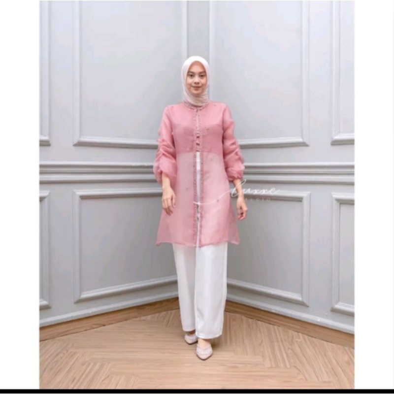 outer tunik organza premium / outer kondangan