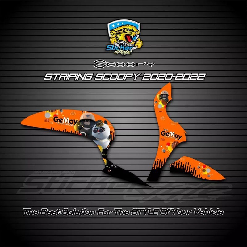 STRIPING STICKER VARIASI MOTOR HONDA SCOOPY NEW FI 2020/2022 LIST GEMOY