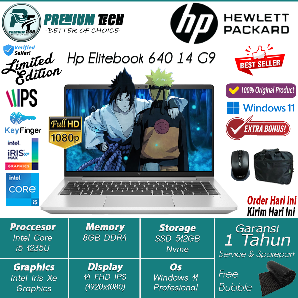 Laptop Multitasking Hp Elitebook 640 G9 Intel I5 1235U 16Gb 512Gb Ssd 14 FHD IPS BL Fingerprint Windows 11 Pro