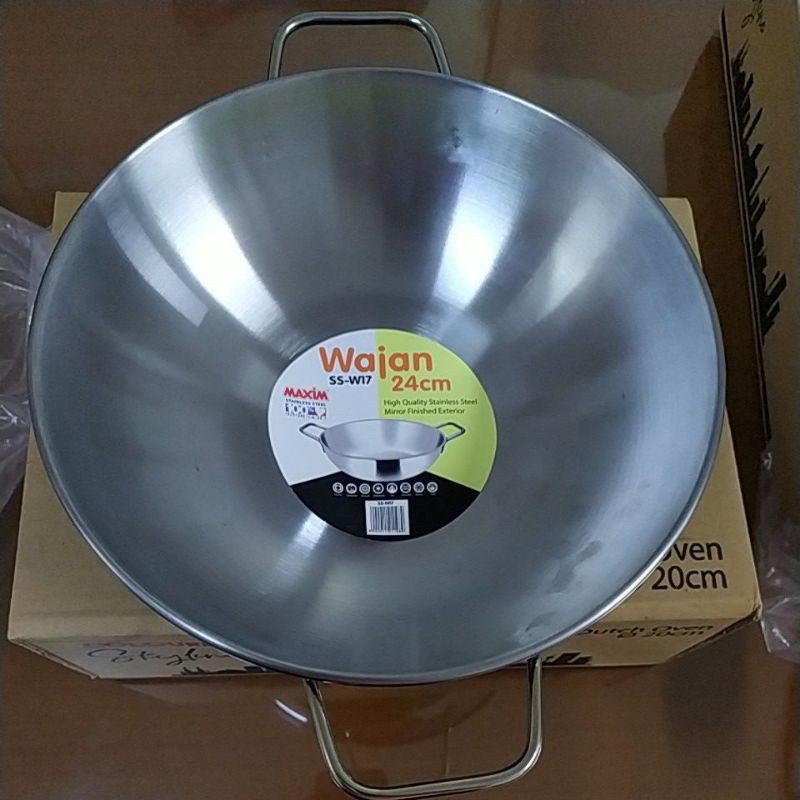 wajan stainless maxim 24 cm / wajan anti lengket cekung