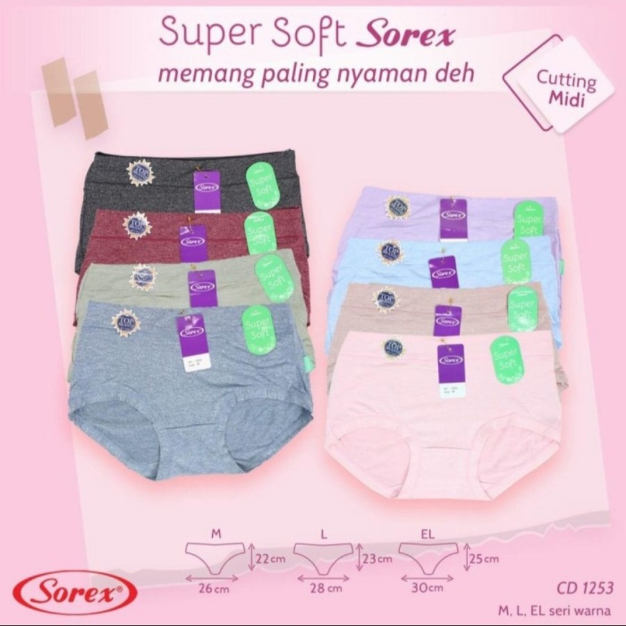 Sorex Super Soft Celana Dalam Wanita (CD)  1253 Size M Random