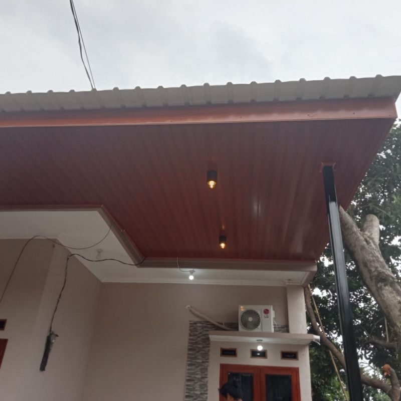 kanopi baja ringan atap sepandek pasiran+plafon PVC