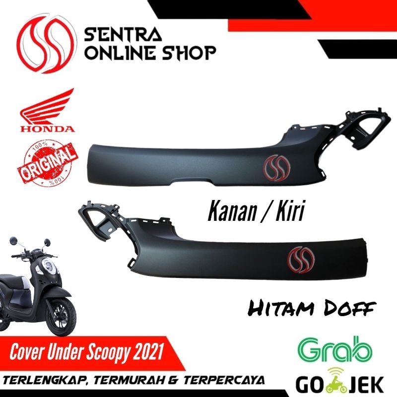 Cover under bordes bawah kanan kiri scoopy prestige 2021 hitam doff dop original