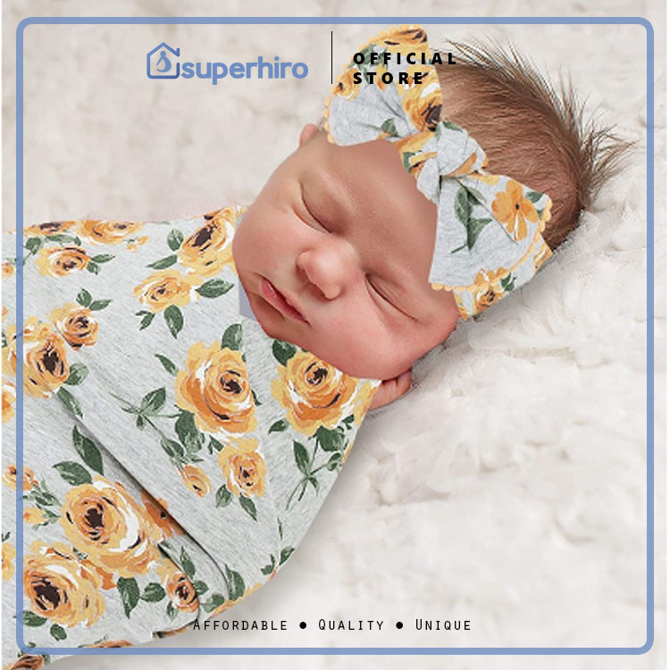 BEDONG BAYI BABY WRAP HOODIE SWADDLE SELIMUT KATUN DENGAN TOPI