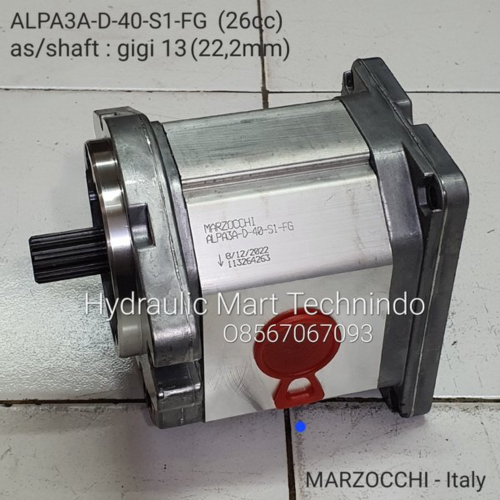 PROMO ALPA3A-D-40-S1-FG 26cc gear pump double depan as/shaft gigi13 222mm MARZOCCHI - Italy limited