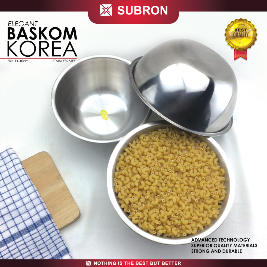 Baskom Korea 18cm 20cm Wadah Stainless Steel Tebal Multifungsi - SUBRON