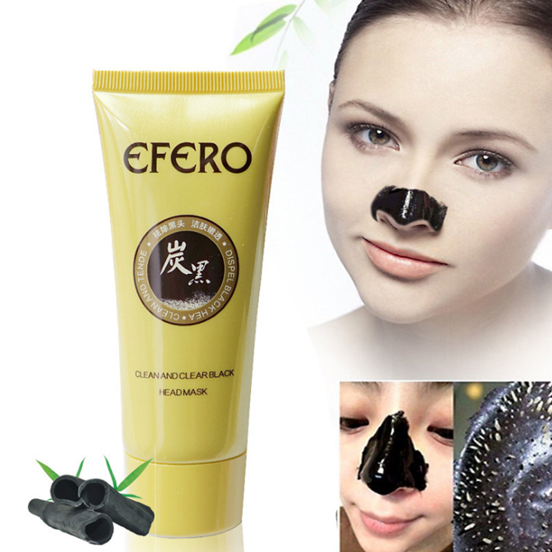 EFERO Masker Komedo Bamboo Charcoal Blackhead Remover Mask Peel Off Mask Masker Wajah Hidung Pembersih Komedo 60g