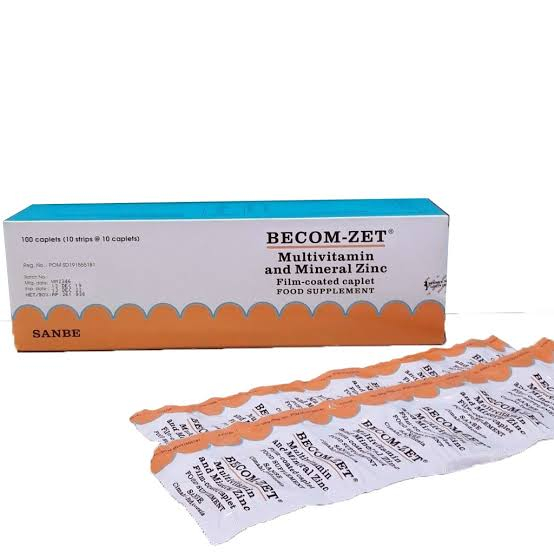 Becom-Zet 10 Kaplet 1 Strip/ Suplementasi vitamin B kompleks, vitamin C, vitamin E dan zinc & daya t