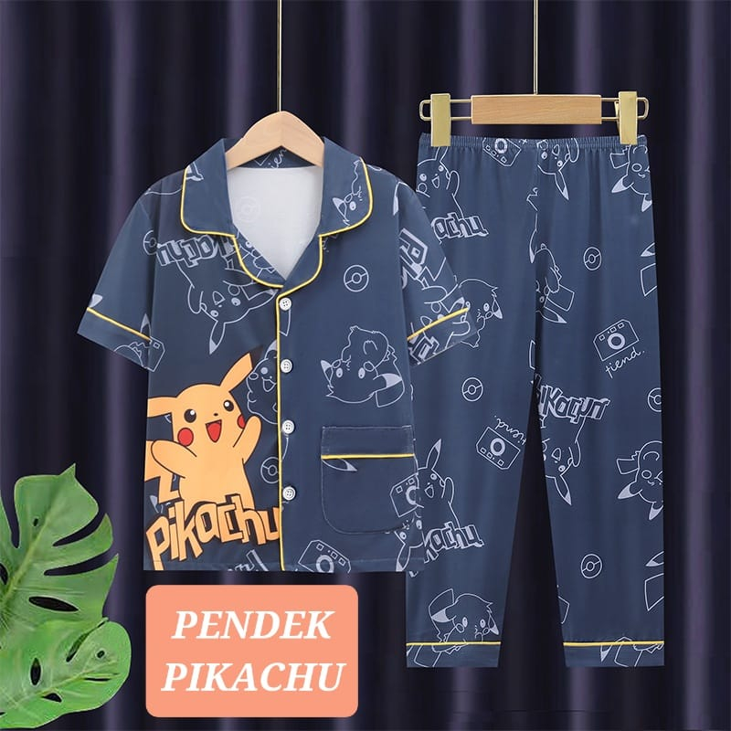 BAJUKIDDIE PIYAMA ANAK LENGAN PANJANG PENDEK BAJU TIDUR IMPORT LUCU ADEM NYAMAN FASHION