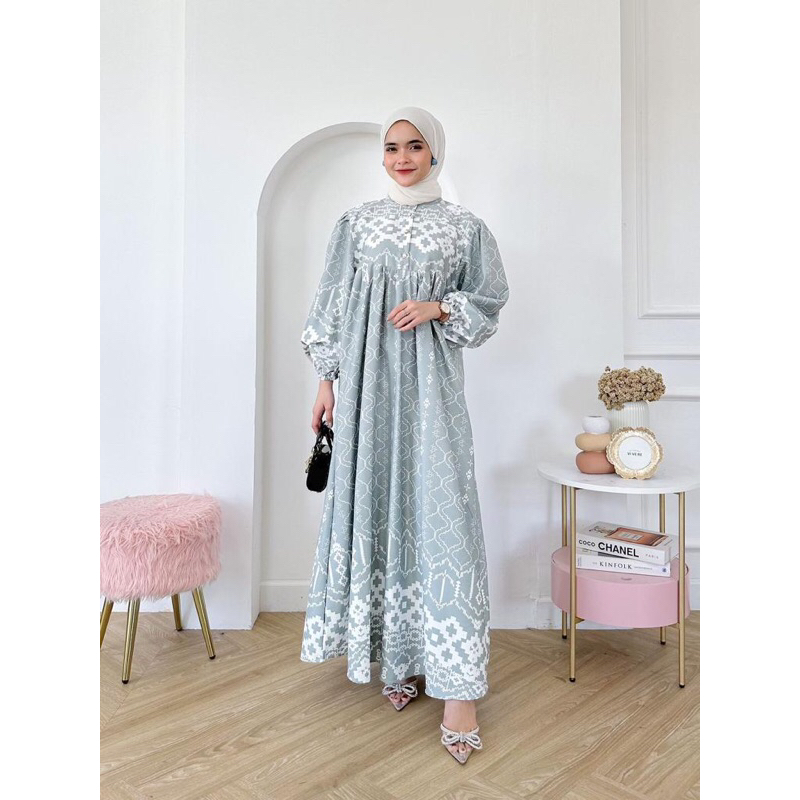 Alula Dress Gamis Silk Premium Sage