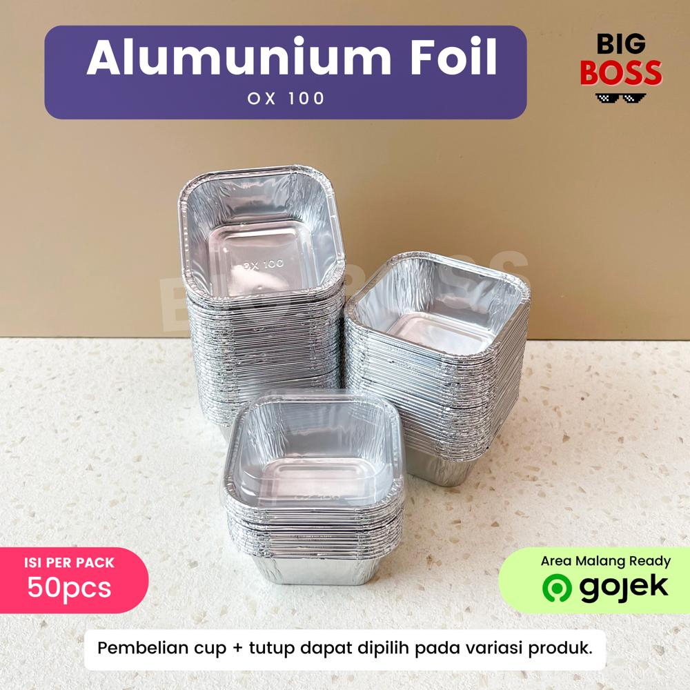 Aluminium Foil Tray OX-100 + Tutup Cup Macaroni Schotel / Pastel Tutup / Pasta Lasagna Mentai / Baked 110ml