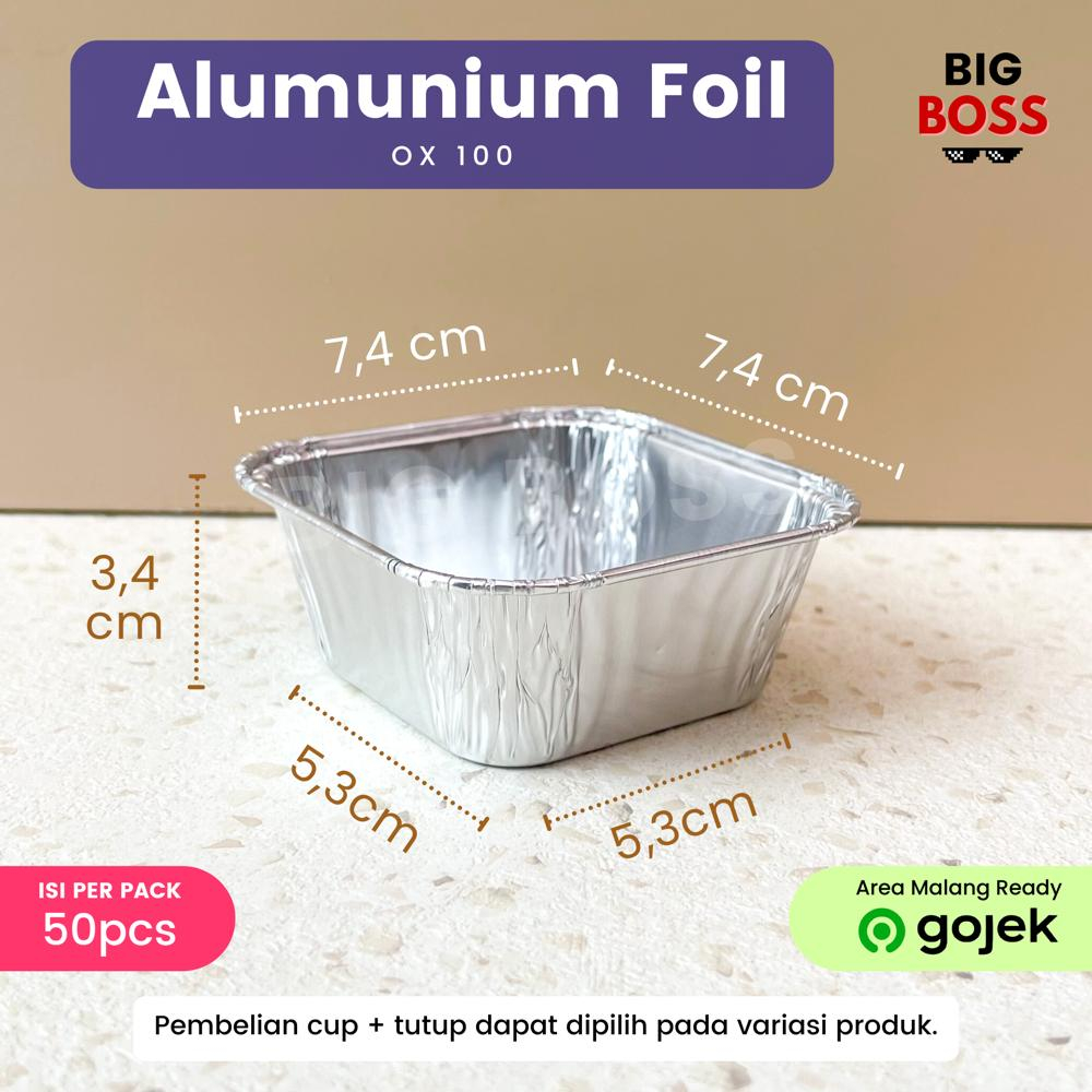 Aluminium Foil Tray OX-100 + Tutup Cup Macaroni Schotel / Pastel Tutup / Pasta Lasagna Mentai / Baked 110ml