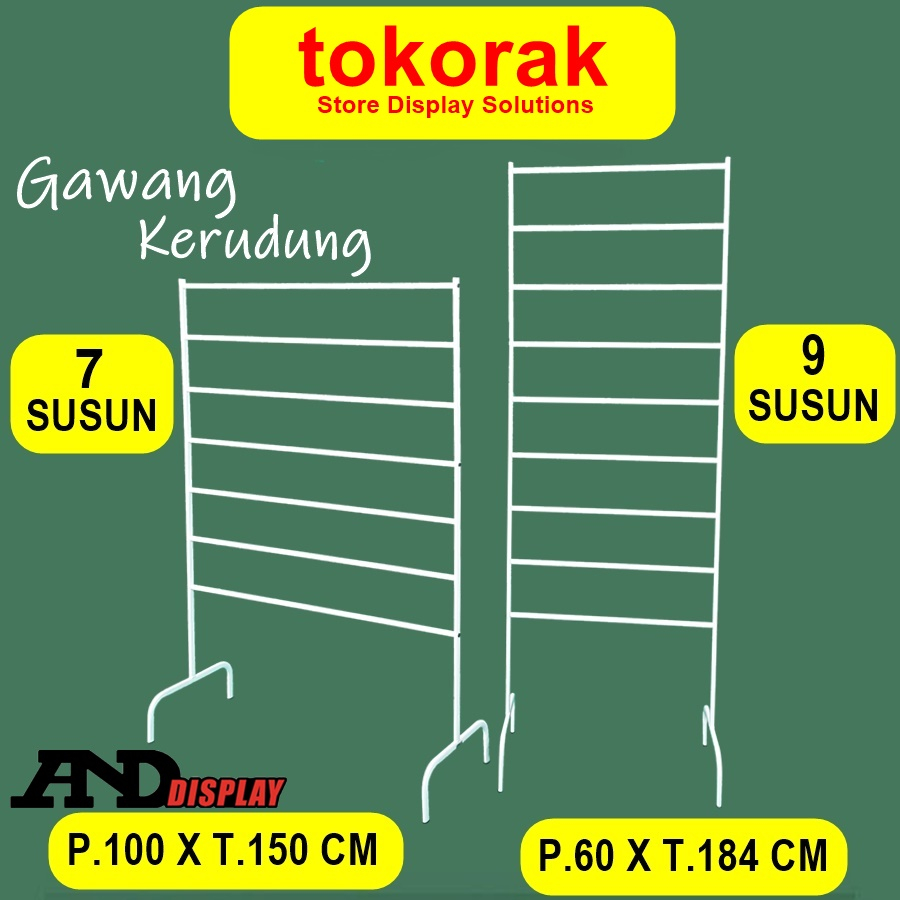 GAWANG KERUDUNG 9 SUSUN RAK BESI JILBAB PASHMINA 9 KRUDUNG PASMINA