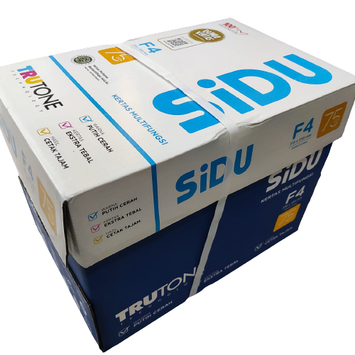 

kertas HVS SIDU ukuran folio F4 75 gram harga 1 box isi 5 RIM