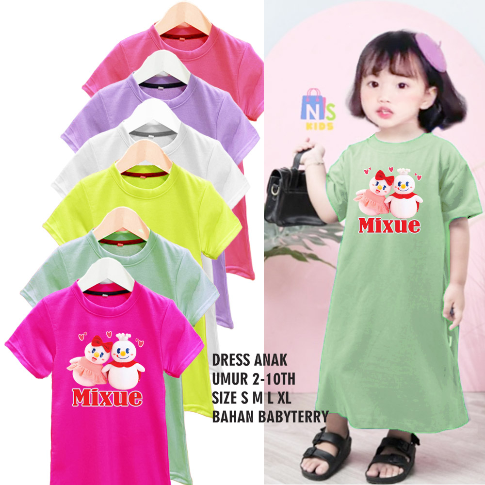 DRESS ANAK 2-10TH BAHAN BABYTERY BERKUALITAS GAMBAR MIXUE 4
