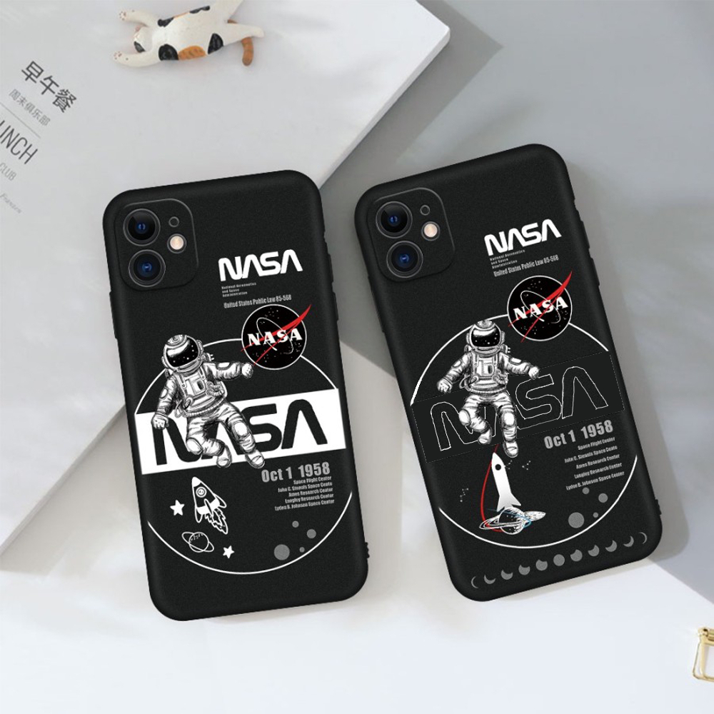 Case Samsung A7 2018 A04S A750 A13 4G 5G M21 M30S Case Softcase Nasa Black Mate Character Silicon Premium